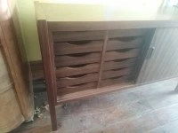 ## vintage mid century wooden sideboard ##