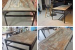 Large table with metal legs