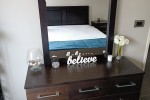 Dresser with mirror, 2 Bedside cabinets & Queen Headboard
