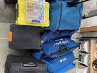 42 inch TV in bag x 1, Medium plastic boxes x 3, Small plastic box x 1...
