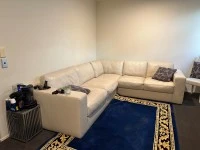 L-shaped couch, longest side 260cm, shortest side 245cm, 6 seater dini...