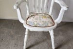Solid timber round extendable table and four chairs