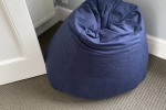 Queen Bed, Desk, Desk chair, Beanbag, Suitcase, Suitcase, Ottoman benc...