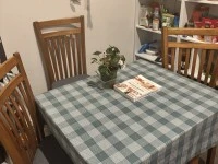 Single bed (2), Shelf, Desk (2), Drawers (2), Small dining table, Chai...