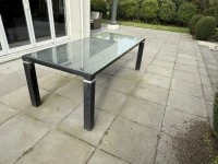 Outside dining table with glass top