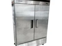 Second-hand Double Solid Door Freezer on castors