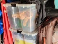 BOOK CASE, BICYCLE, Storage Containers x 4, 4 x Boxes containing books...