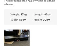 Keyboard in hard keyboard case with 2 wheels