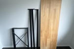 Mini freezer, Flat pack desk, 4x Banana boxes (4)