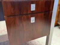 Mid Century Solid Brazilian Rosewood Chrome Frame Desk