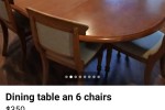 Dining table with 6 chairs