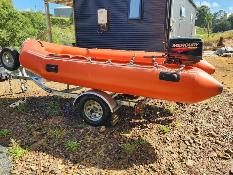 Inflatable boat Arancia IRB - on road trailer