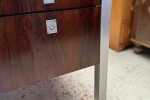 Mid Century Solid Brazilian Rosewood Chrome Frame Desk