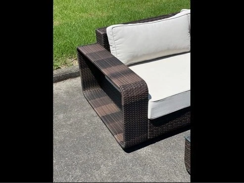 Aluminium and Rattan Sectional Outdoor Lounge Suite