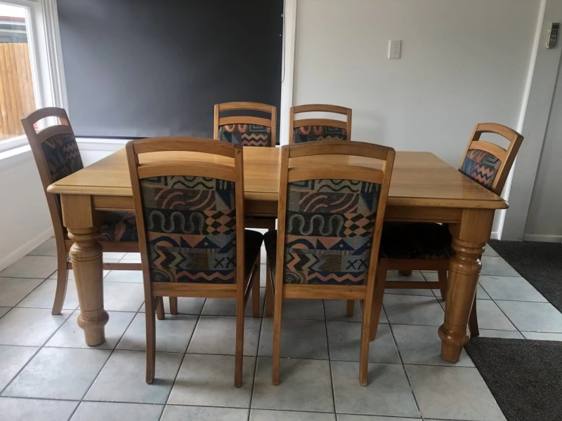 Dining table & six chairs