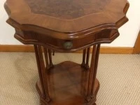 Mahogany / burr walnut wood side table