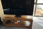 Queen bed, Dining table with chairs, Fridge, Sofa, Coffee table, Digit...