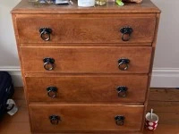 Double bed ensemble, chest of drawers