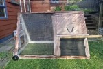 Outdoor wooden chicken coup