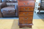 Teak 5 Drawer Tallboy