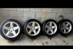 Car wheels with tyres fitted