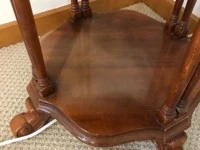 Mahogany / burr walnut wood side table