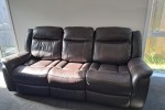 A queen bed, Three seater couch, a recliner chair, washing machine, 77...
