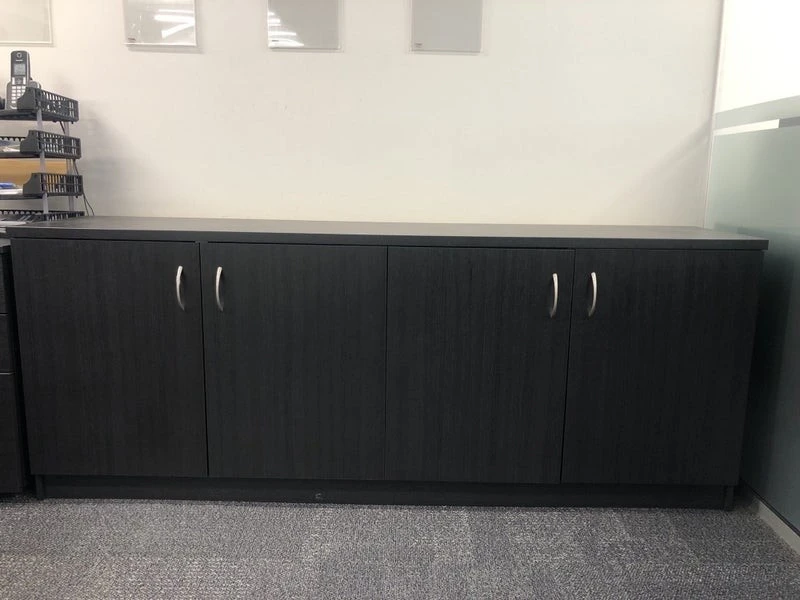 Wall cabinet perfect for office - dark grey veneer