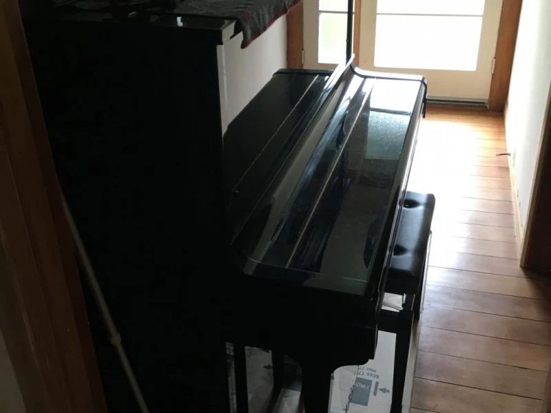 Normal piano with wheels. On wooden floor so don’t want to damage fl...