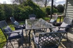 Outdoor dining table 1.65x1m, 6 outdoor dining chairs, Outdoor umbrell...