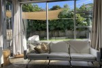 Retro modernist designer White leather couch from homage 3 seater mode...