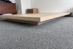 Queen bed, queen mattress, 4 x 1 kallax ikea shelves, 2 x bedside tabl...