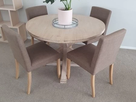 Modern Round Dining Table with 4 chairs, https://www.trademe.co.nz/hom...