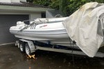 6m inflatable boat on d/axle trailer