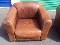 2 Leather armchairs