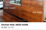 3x kitchen pantry 1200 by 600 by 3765