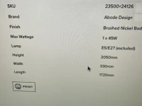 Floor Lamp in 2 packages. First package: L 1720mm, W 330mm, H 2050mm, ...