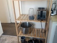 Double bed, lounge, dinning room, fridge, washing machine, tv