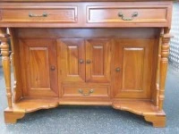 Roll top writing desk - antique re-production -mahogany wood