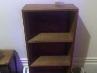 Tallboy drawers, Small bookshelf, Desk, Single mattress