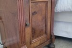 Antique French Walnut Bedside Cabinets with Marble Top (2)