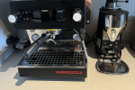 La Marzocco Linea Mini + Mazzer mini electric grinder and accessories,...