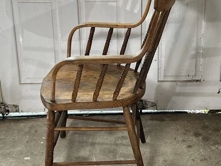 APRIL SALE >> Antique Spindle Back Arm Chair: Oak, or Elm and Ash