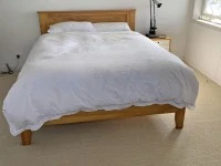 Rimu queen bed - unassembled, Queen Mattress, Headboard - unassembled