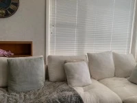 Fridge - large size, TV - 65 inches, King size single slat bed with ma...