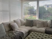 Fridge - large size, TV - 65 inches, King size single slat bed with ma...