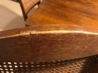 Antique oak dining table with 6 chairs good condition $1 reserve