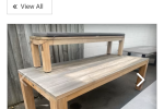 Wooden table, Wooden bench