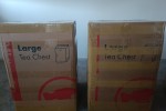 Tea chest box old cloths