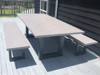 Outdoor dining table and 2 x  benches